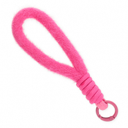 Trendy phone cord pluche Dark Pink