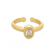 Stainless steel rings Gold-Transparent