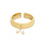 Stainless steel rings with pearls Gold-White