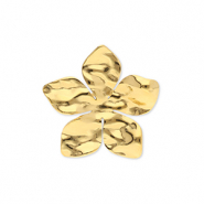 Stainless steel rings flower Gold