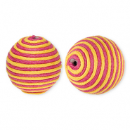 22 mm acrylic beads with waxed cord Dark Pink-Orange