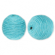 22 mm acrylic beads with waxed cord Blue