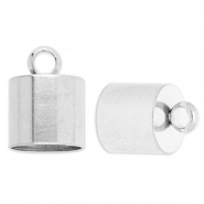 Stainless steel findings end cap Ø10mm with loop Silver