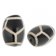 Natural stone beads Chalcedony rice Black-Sand Beige