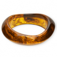 Bracelets bangle resin Transparent Amber Brown