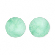 12 mm acrylic beads round Mint Green-Marble