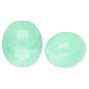 Acrylic beads oval Mint Green-Marble