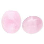 Acrylic beads oval Pink-Marble