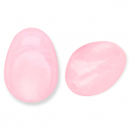 Acrylic beads oval Pink-Marble