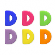 Acrylic letter beads letter D Multicolour
