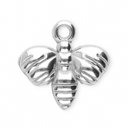 Stainless steel charms bee Silver