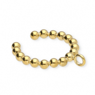 BY31® Stainless steel earrings / ear cuff spheres with loop Gold