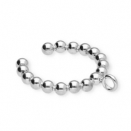 BY31® Stainless steel earrings / ear cuff spheres with loop Silver