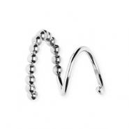 BY31® Stainless steel earrings / spiral hoops spheres Silver