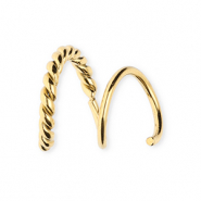BY31® Stainless steel earrings / spiral hoops twisted Gold