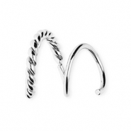 BY31® Stainless steel earrings / spiral hoops twisted Silver