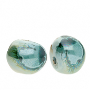 DQ® greek ceramic beads Ocean Wave Green-Brown
