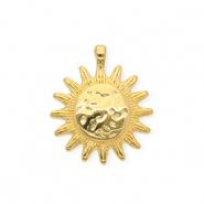 DQ® European metal charms sun Goud (Nikkelvrij)