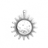 DQ® European metal charms sun Antiek Zilver (Nikkelvrij)