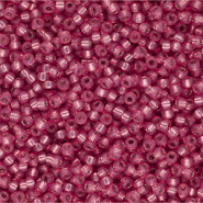 Miyuki seed beads 11/0 Silverlined Alabaster Dyed Dark Rose 11-646