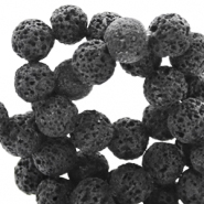 Natural stone beads Lava matt 8mm Lava Anthracite Grey