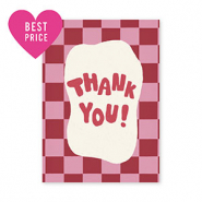 BY31® Jewellery cards "Thank you" Dark Pink-Rust Red-Off White