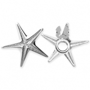 Stainless steel button covers starfish Silver