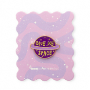 BY31® Pin "Give me space" on card Multicolour Purple-Yellow-Gold