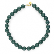 BY31® 16mm acryl bead necklaces shiny Mediterranea Green 19-4517 TCX-Gold
