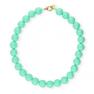 BY31® 16mm acryl bead necklaces shiny Cabbage Blue 13-5714 TCX-Gold