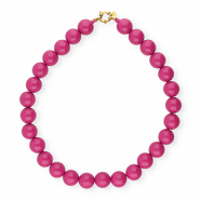 BY31® 16mm acryl bead necklaces shiny Rose Violet 17-2624 TCX-Gold