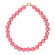 BY31® 16mm acryl bead necklaces shiny Pink Lemonade 16-1735 TCX-Gold