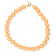 BY31® 16mm acryl bead necklaces shiny Chamois Orange 15-1145 TCX-Gold