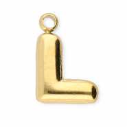 Stainless steel charms letter L Gold