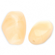 Acrylic beads rectangle Vanilla Yellow-Marble