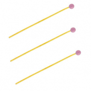 BY31® Stainless steel findings headpins with ball 35mm Gold-Lavender Purple