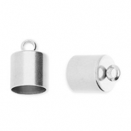 Stainless steel findings end cap Ø6mm with loop Silver