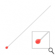 BY31® Stainless steel findings headpins with ball 70mm Silver-Red