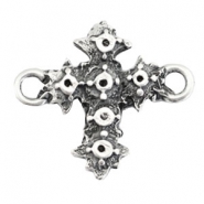 TQ metal charms connector/setting cross Antique silver