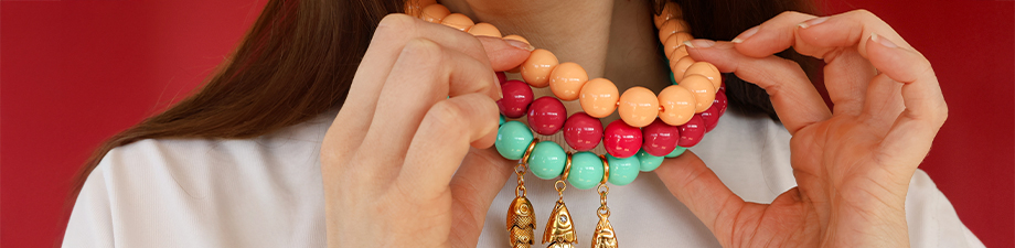 New BY31® round acrylic bead necklaces New BY31® round acrylic bead necklaces